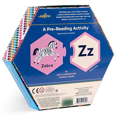 eeBoo Hexagon Puzzle Pairs Alphabet Activity Set