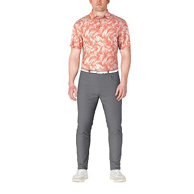 Men's Grand Slam Palm Leaves Short Sleeve Golf Polo Shirt