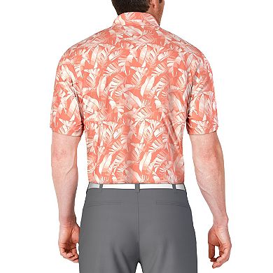 Men's Grand Slam Palm Leaves Short Sleeve Golf Polo Shirt