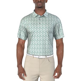 Men's Grand Slam Palm Leaves Short Sleeve Golf Polo Shirt