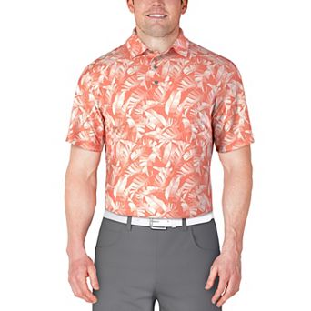 Men's Grand Slam Palm Leaves Short Sleeve Golf Polo Shirt