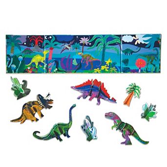 eeBoo Dino 3D Glow-In-The-Dark - Includes 4 Constructible Dinosaurs & 4 Prehistoric Plants