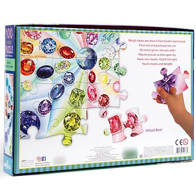 eeBoo Love Of Crystals & Gems - 100 Piece Puzzle - 24x16" Kids Jigsaw Puzzle