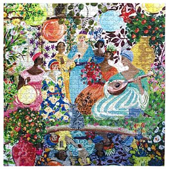 eeBoo Piece & Love: Garden Party - 1000 pc Puzzle Square Jigsaw Puzzle, 23x23"