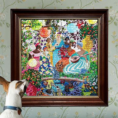 eeBoo Piece & Love: Garden Party - 1000 Piece Puzzle Square Jigsaw Puzzle, 23x23"
