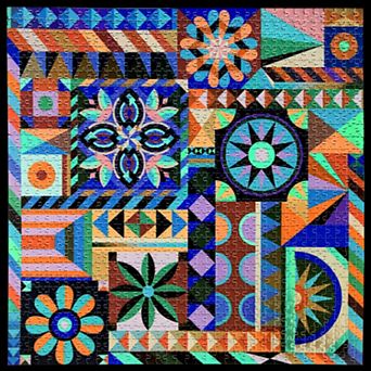 eeBoo Piece & Love: Sunshine Garden - 1000 pc Puzzle Square Jigsaw Puzzle, 23x23"