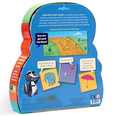 eeBoo Lion in My Way Game - A Game Of Imaginative Problem Solving, Journey Through Hazards & Barriers