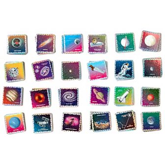 eeBoo Memory & Matching Game: Shiny Space - 24 Pairs To Match & Memorize, Colorful Tiles, Encourages Recognition