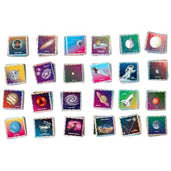 eeBoo Memory & Matching Game: Shiny Space - 24 Pairs To Match & Memorize, Colorful Tiles, Encourages Recognition