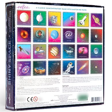 eeBoo Memory & Matching Game: Shiny Space - 24 Pairs To Match & Memorize, Colorful Tiles, Encourages Recognition
