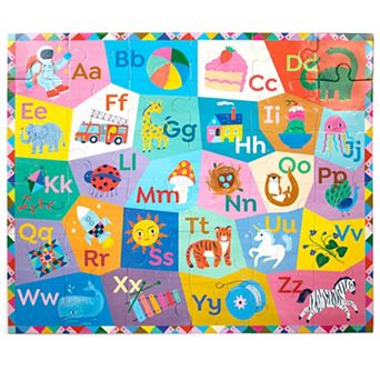 eeBoo Alphabet - 36 pc Giant Puzzle - 24.4" x 20", ABC & Animal Jigsaw Puzzle