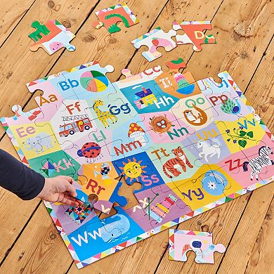 eeBoo Alphabet - 36 Piece Giant Puzzle - 24.4" x 20", ABC & Animal Jigsaw Puzzle