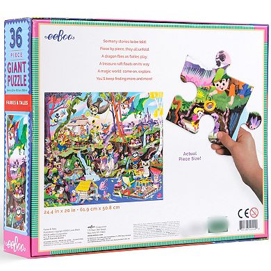 eeBoo Fairies & Tales - 36 Piece Giant Puzzle - 24.4" x 20" Jigsaw Puzzle