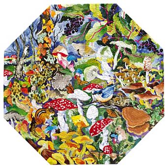 eeBoo Piece & Love: Poisonous Mushrooms - 500 pc Puzzle Octagonal Jigsaw Puzzle 20.3"x"20.3"