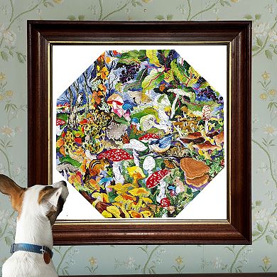 eeBoo Piece & Love: Poisonous Mushrooms - 500 Piece Puzzle Octagonal Jigsaw Puzzle 20.3"x"20.3"