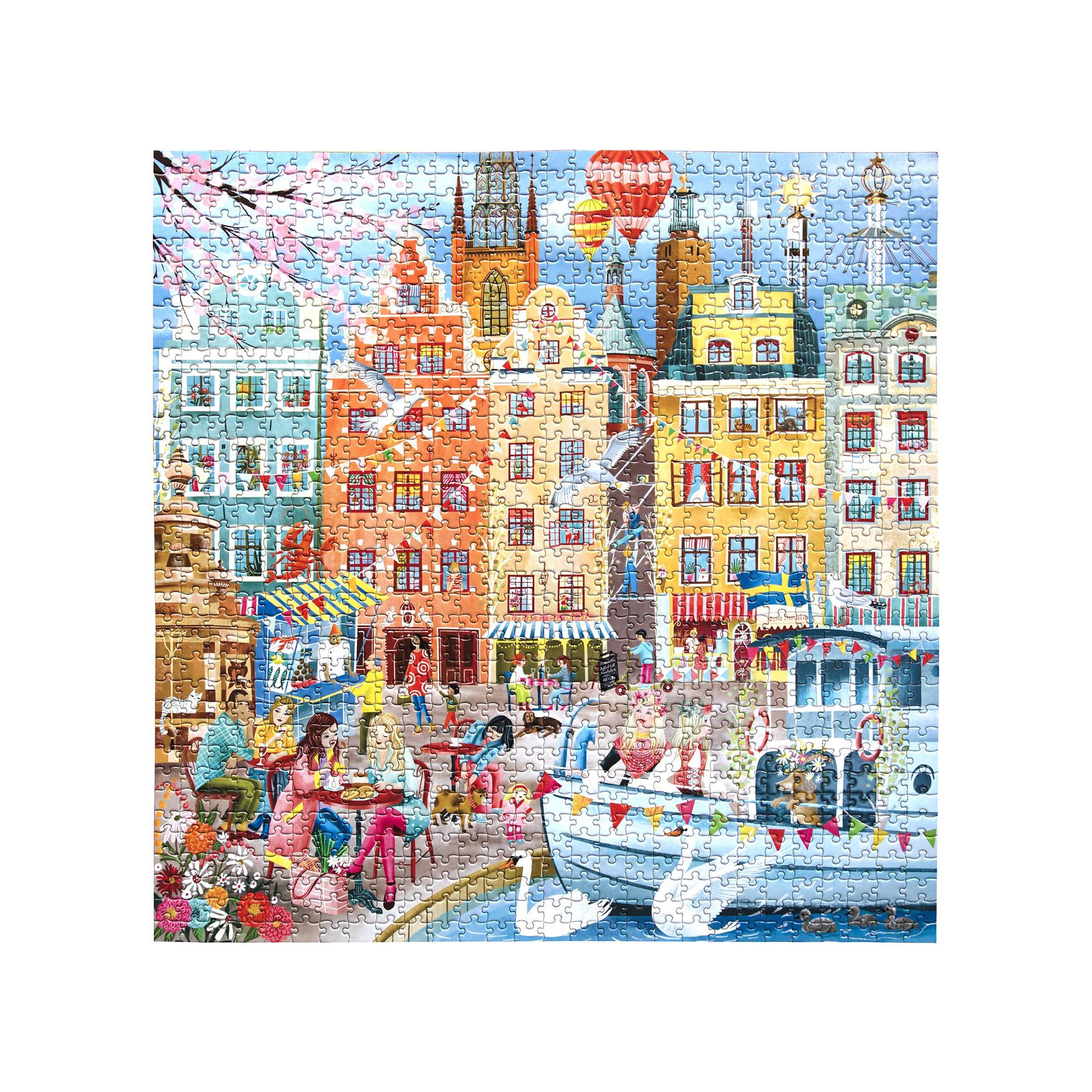 eeboo Piece & Love: Stockholm 1000 Piece Puzzle Square Jigsaw, Multi
