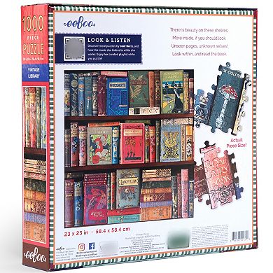 eeboo Piece & Love: Vintage Library 1000 Piece Puzzle Square Jigsaw
