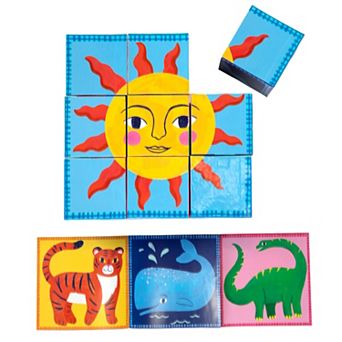 eeboo Simple Things 9 pc Animal and Nature Picture Block Puzzles
