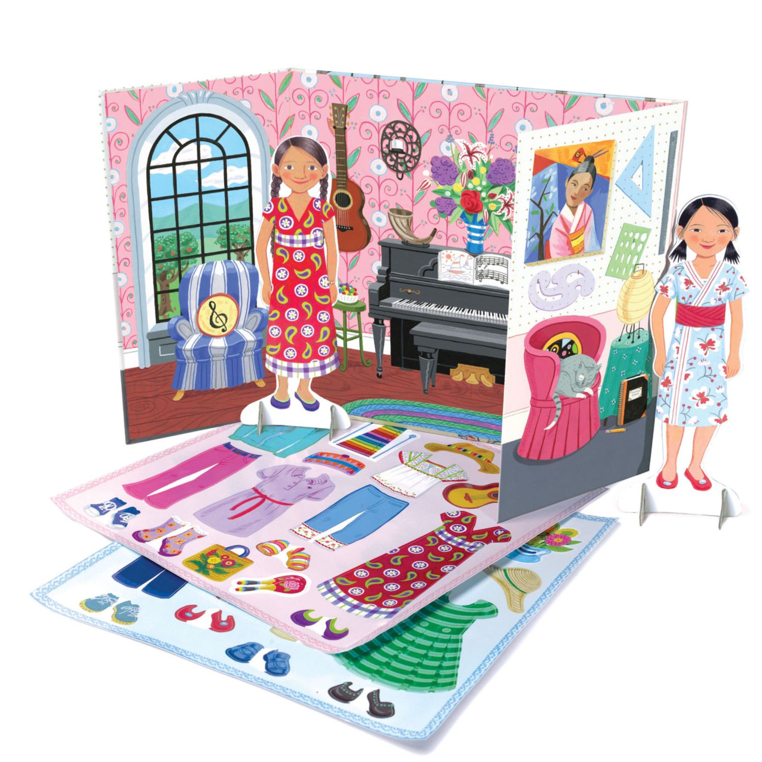 Детские куклы eeboo Musician and Artist Paper Doll Reusable Set — фото 1