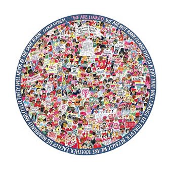 eeboo Piece and Love Women March! 500 pc Round Jigsaw Puzzle