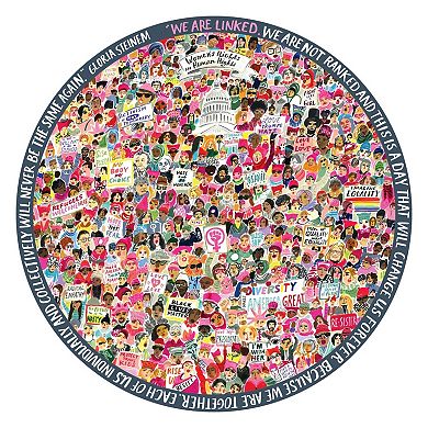 eeboo Piece and Love Women March! 500 Piece Round Jigsaw Puzzle