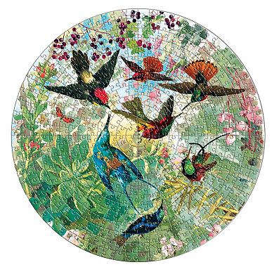 eeboo Piece & Love: Hummingbirds 500 Piece Round Circle Jigsaw Puzzle
