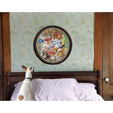 eeboo Piece & Love: Mushrooms & Butterflies 500 Piece Round Circle Jigsaw Puzzle