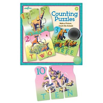 eeboo Animal Counting Puzzle 10 Puzzles Set
