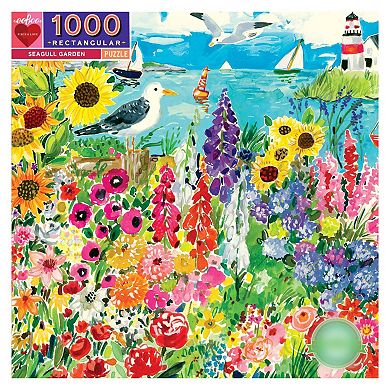 eeboo Piece and Love Seagull Garden 1000 Piece Rectangular Jigsaw Puzzle