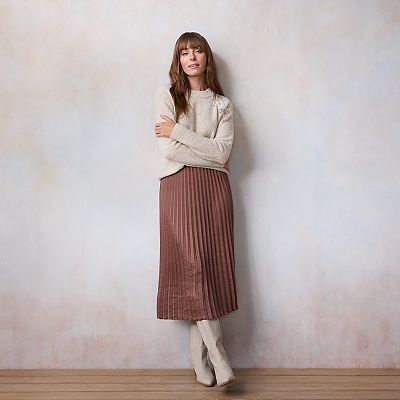Pull Femme Lauren Conrad Sheer Luxe Pointelle - Taille M, Maille Ajourée Et Dentelle, Couleur Naturel