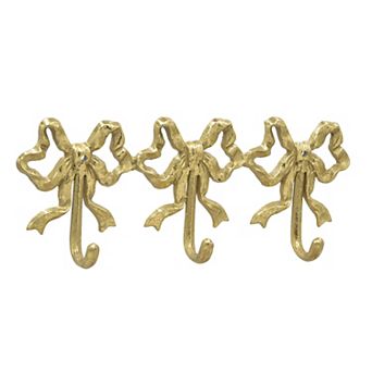 Belle Maison 3 pc Gold Bow Cast Metal Hook Set