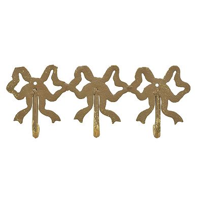 Belle Maison 3-Piece Gold Bow Cast Metal Hook Set