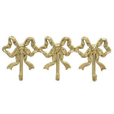 Belle Maison 3-Piece Gold Bow Cast Metal Hook Set