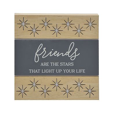 Belle Maison 6" x 6" Friends Laser Cut Caption Box Table Decor