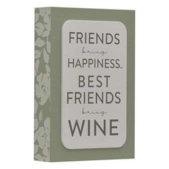 Belle Maison 7" x 5" Friends Wine Caption Box Table Decor