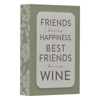Belle Maison 7" x 5" Friends Wine Caption Box Table Decor