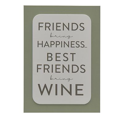 Belle Maison 7" x 5" Friends Wine Caption Box Table Decor