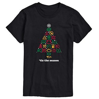 Big & Tall Car Dashboard Christmas Tree Graphic Tee
