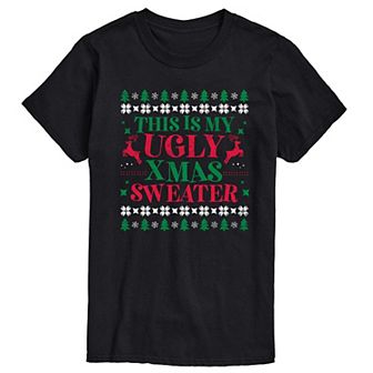 Big & Tall This Is My Ugly Xmas Sweater Graphic Tee