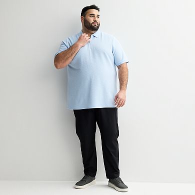 Big & Tall FLX Textured Knit Zipper Polo