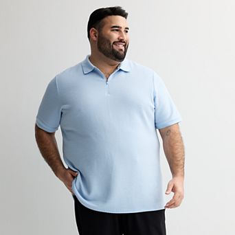 Big & Tall FLX Textured Knit Zipper Polo