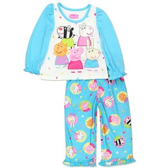 Peppa Pig Girls Toddler Soft Polyester Long Sleeve Pajamas