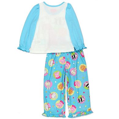 Peppa Pig Girls Toddler Soft Polyester Long Sleeve Pajamas