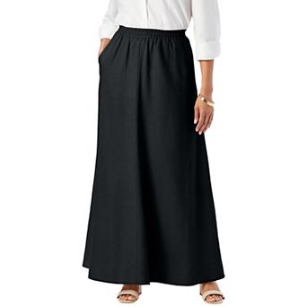 Jessica London Women's Plus Size Linen Maxi Skirt