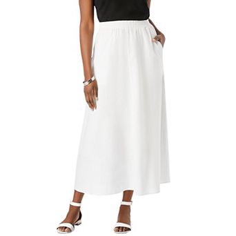 Jessica London Women's Plus Size Linen Maxi Skirt