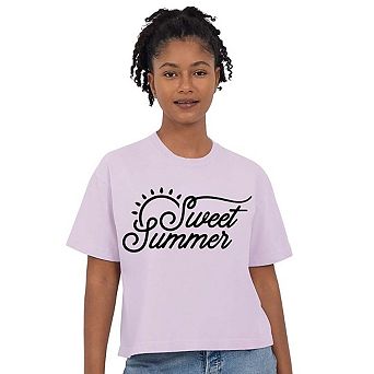 Sweet Summer Relaxed Fit Cropped Tee