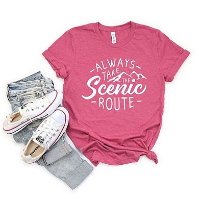 Take The Scenic Route Words Short Sleeve Graphic Tee