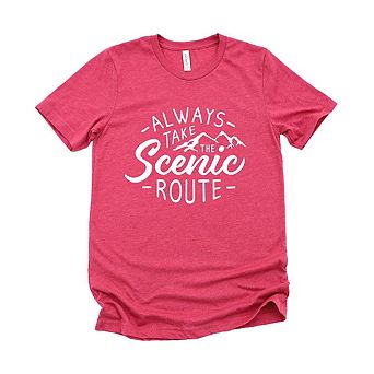 Take The Scenic Route Words Short Sleeve Graphic Tee