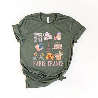Paris Travel Collage Short Sleeve Graphic Tee