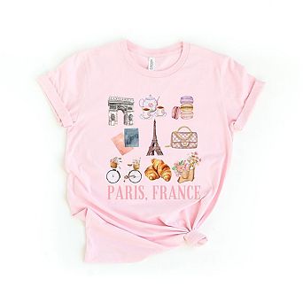 Paris Travel Collage Short Sleeve Graphic Tee